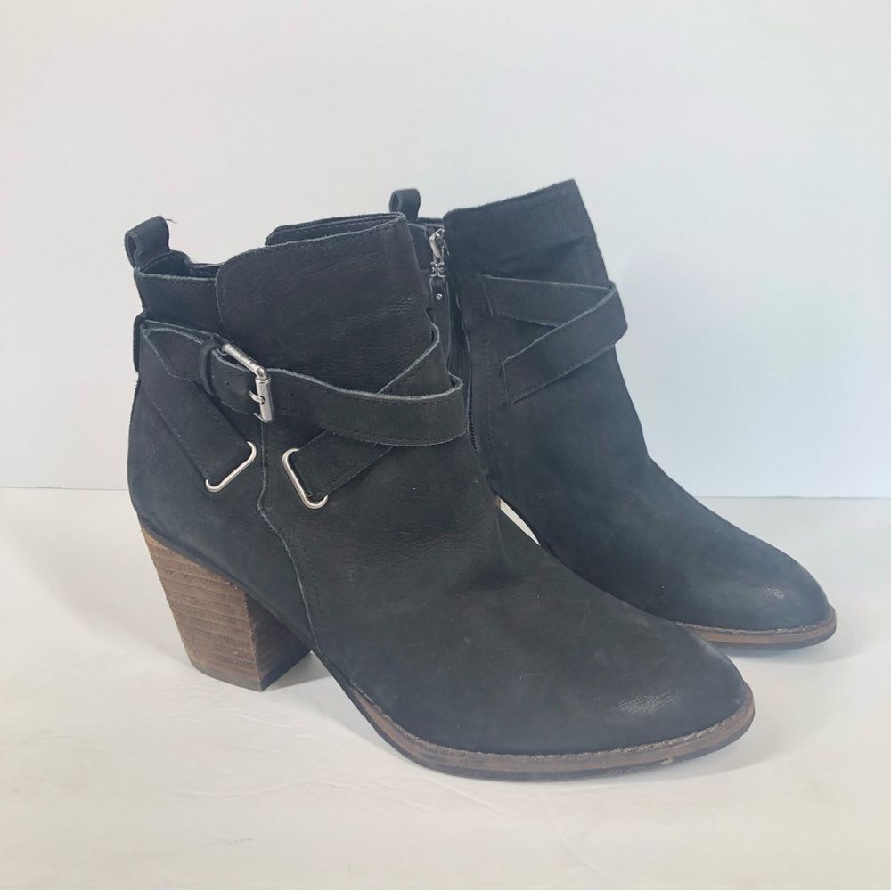 Sam Edelman Morris Buckle Wrap Ankle Bootie Suede Leather 8.5